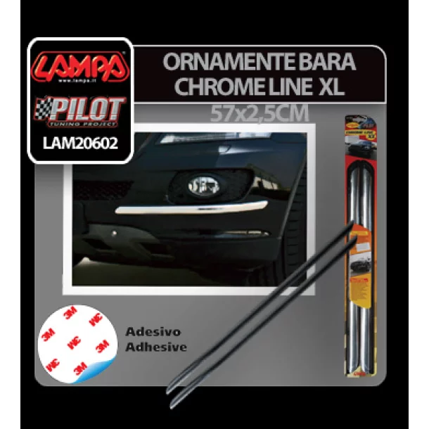 2 pcs Chrome-Line XL adhesive bumper protectors