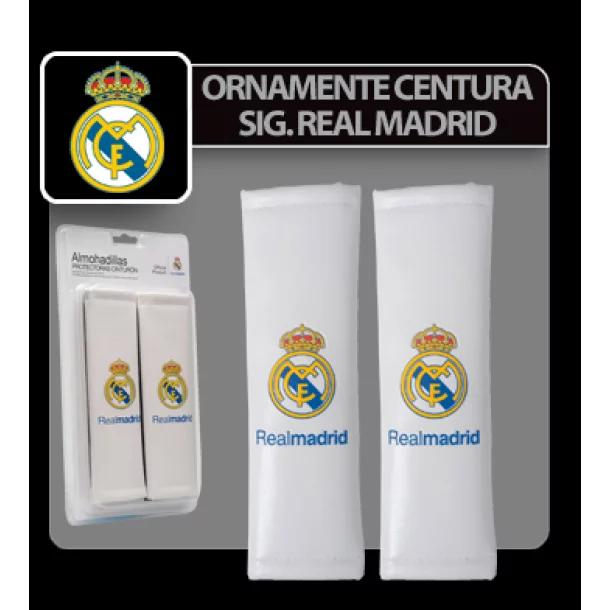 Real Madrid safety belt comforter pads 2 pcs. - White