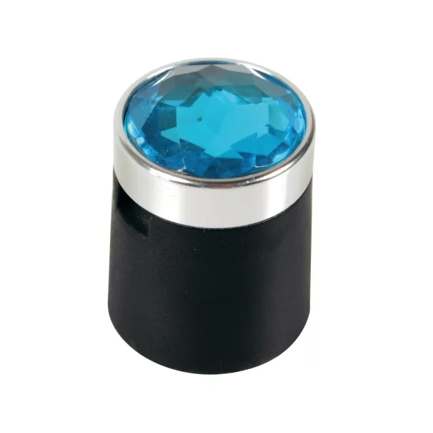 Colour Crystal nut caps, 20pcs - Hex 17mm - Blue