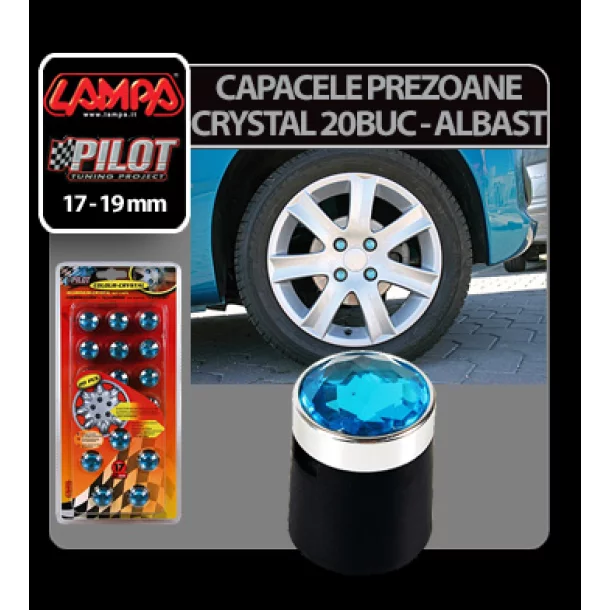 Ornamente prezoane crystal 20buc - Hex 17mm - Albastru - Resigilat