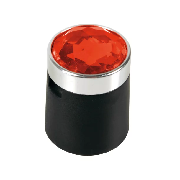 Colour Crystal nut caps, 20pcs - Hex 19mm - Red