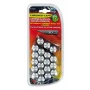 Hexagonal chromed steel nut caps, 20pcs - Hex 17mm - Chrome