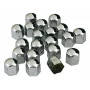 Hexagonal chromed steel nut caps, 20pcs - Hex 17mm - Chrome