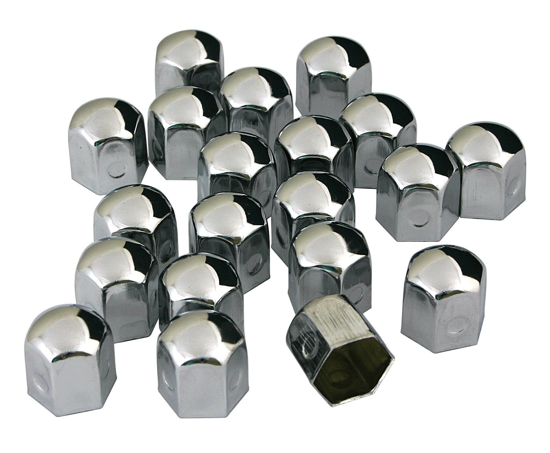 Ornamente prezoane metal cromat 20buc - Hex 19mm - Crom thumb