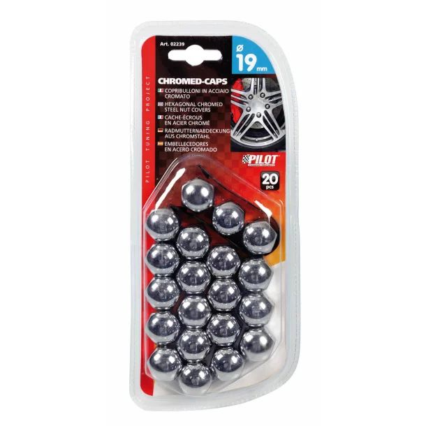 Ornamente prezoane metal cromat 20buc - Hex 19mm - Crom-Resigilat,
