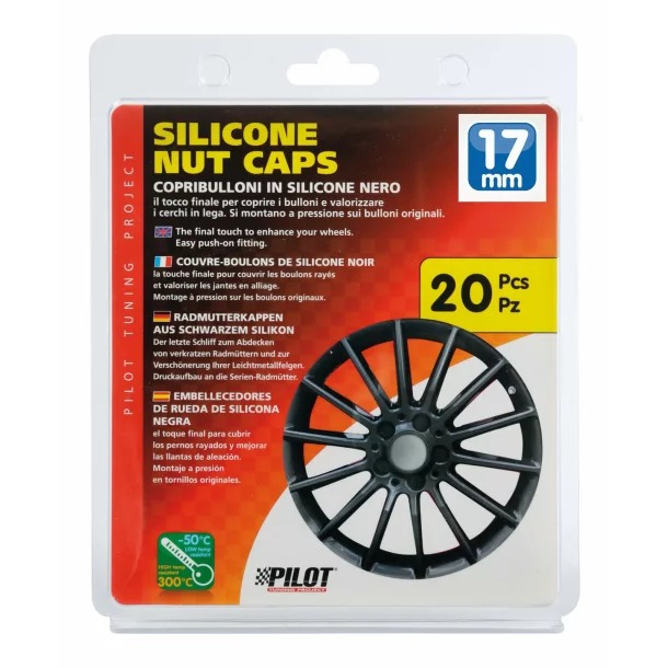 Ornamente prezoane silicon 20buc - Hex 17mm - Negru