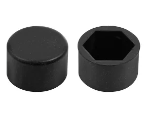 Silicone nut caps, 20 pcs - Hex 17mm - Black