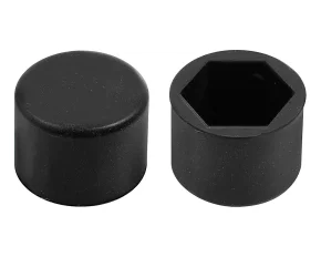 Silicone nut caps, 20 pcs - Hex 19mm - Black