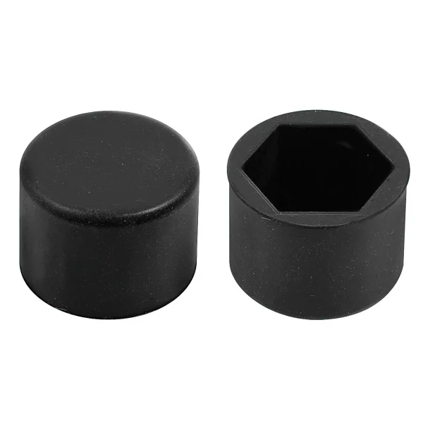 Silicone nut caps, 20 pcs - Hex 19mm - Black