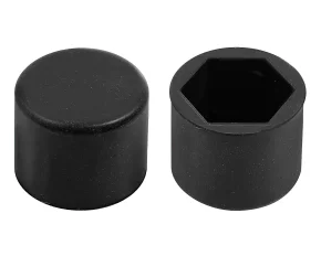 Silicone nut caps, 20 pcs - Hex 21mm - Black