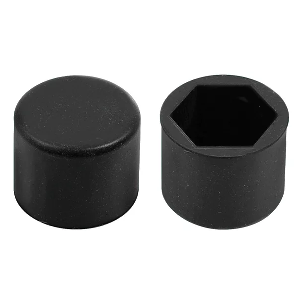 Silicone nut caps, 20 pcs - Hex 21mm - Black