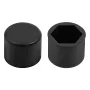 Silicone nut caps, 20 pcs - Hex 21mm - Black