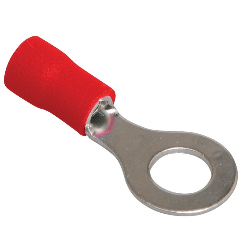 10 db elektromos csatlakozó gyűrűs, Ø 5mm - Piros thumb