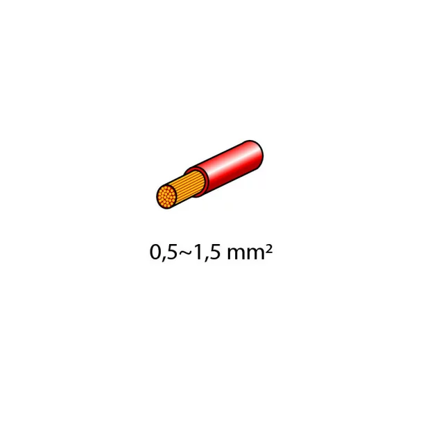 10 db elektromos csatlakozó gyűrűs, Ø 5mm - Piros