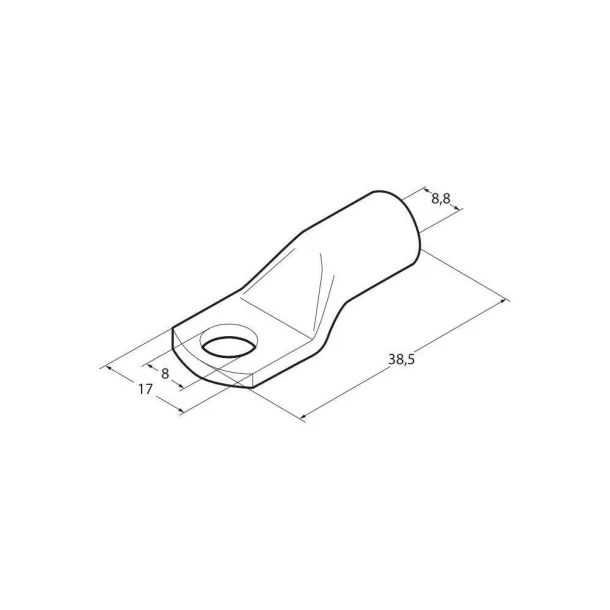 Set 5 pieces cable terminals to be stapled in tinplated copper - section 35 mm² - hole 10 mm