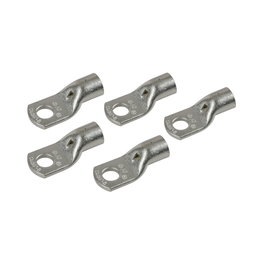 Set 5 pieces cable terminals to be stapled in tinplated copper - section 35 mm² - hole 10 mm thumb