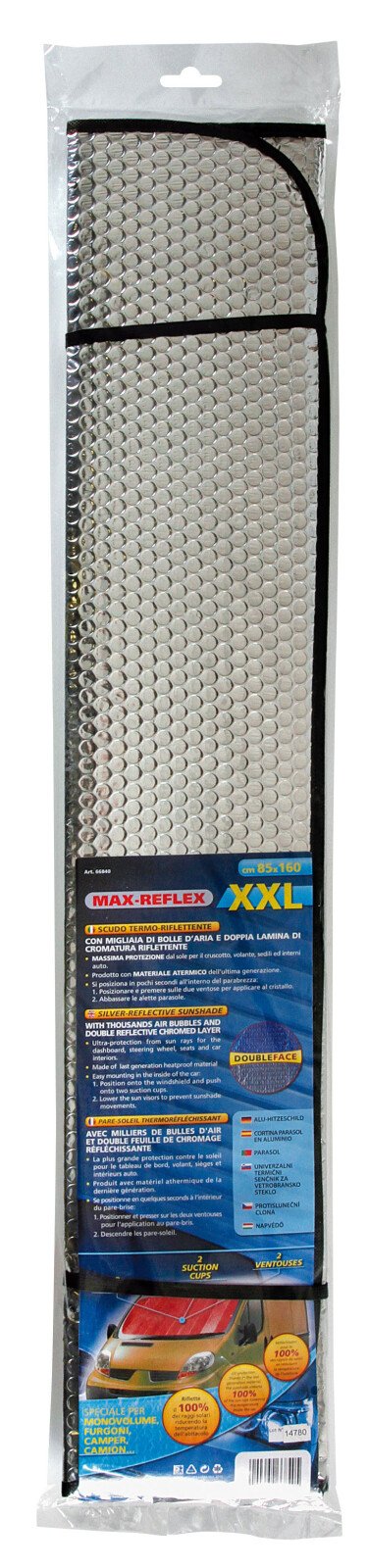 Max-Reflex XXL, silver-reflective bubbles sunshad - 85x160 cm thumb