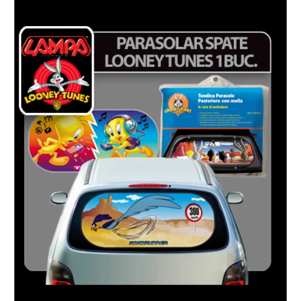 Parasolar spate cu ventuze Looney Tunes 1buc - Road Runner-Resigilat,