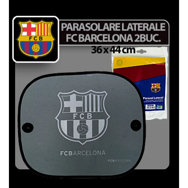 FC Barcelona lateral sun shade with suction cup 2pcs. - 36x44cm