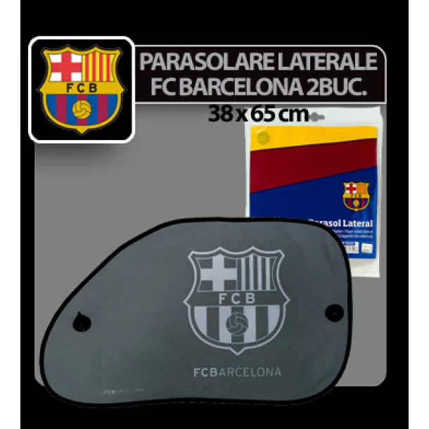 FC Barcelona lateral sun shade with suction cup 2pcs. - 38x65cm