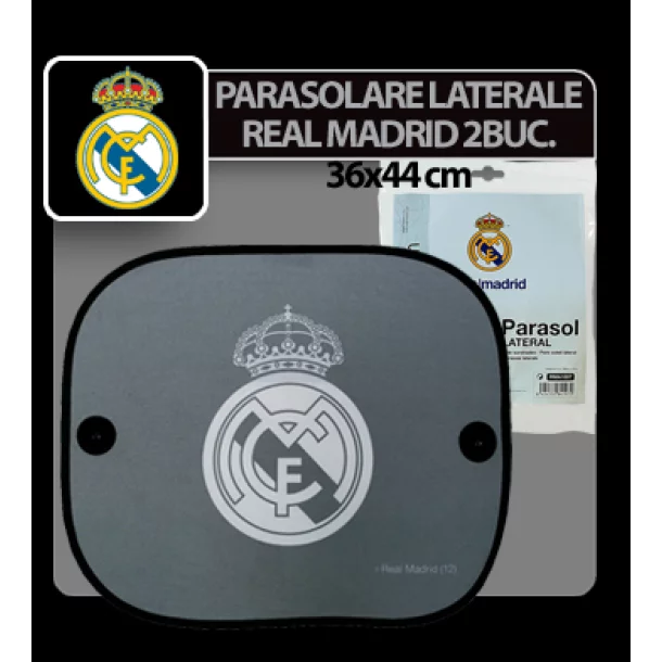 Real Madrid lateral sun shade with suction cup 2pcs. - 36x44cm
