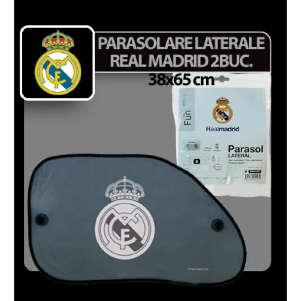Parasolare laterale cu ventuze Real Madrid 2buc. - 38x65cm