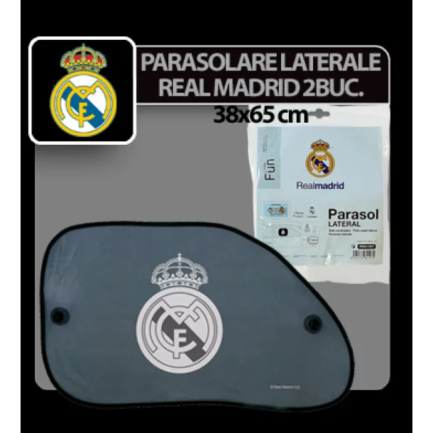 Real Madrid lateral sun shade with suction cup 2pcs. - 38x65cm