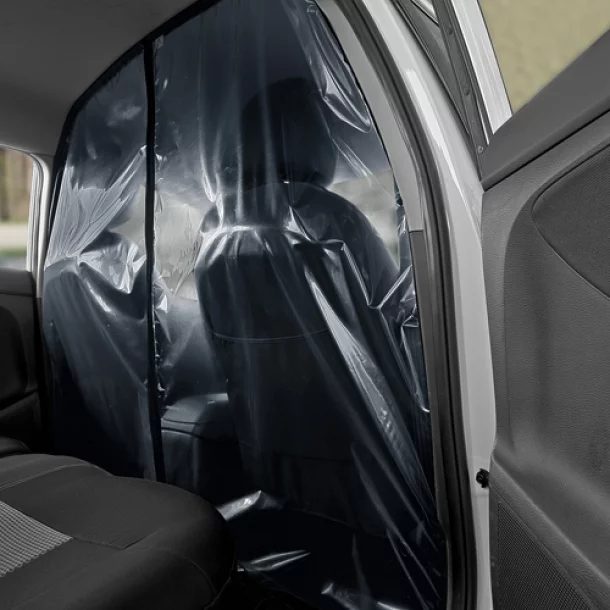 Paravan de protectie din folie PVC pentru TAXI 135x135cm - Transparent