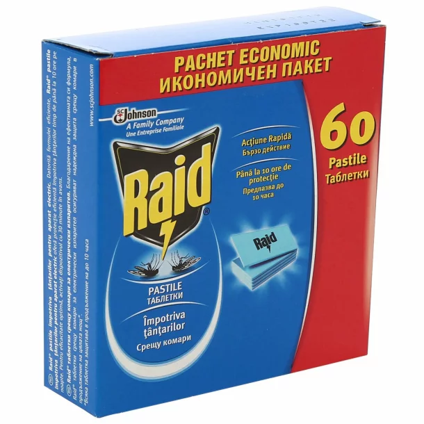 Pastile impotriva tantarilor Raid pachet economic 60buc