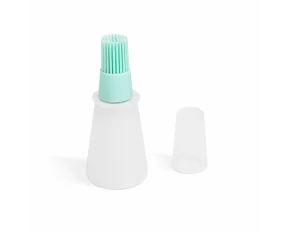 Pensulă pentru ulei, din silicon, cu recipient - 60 ml - albastră