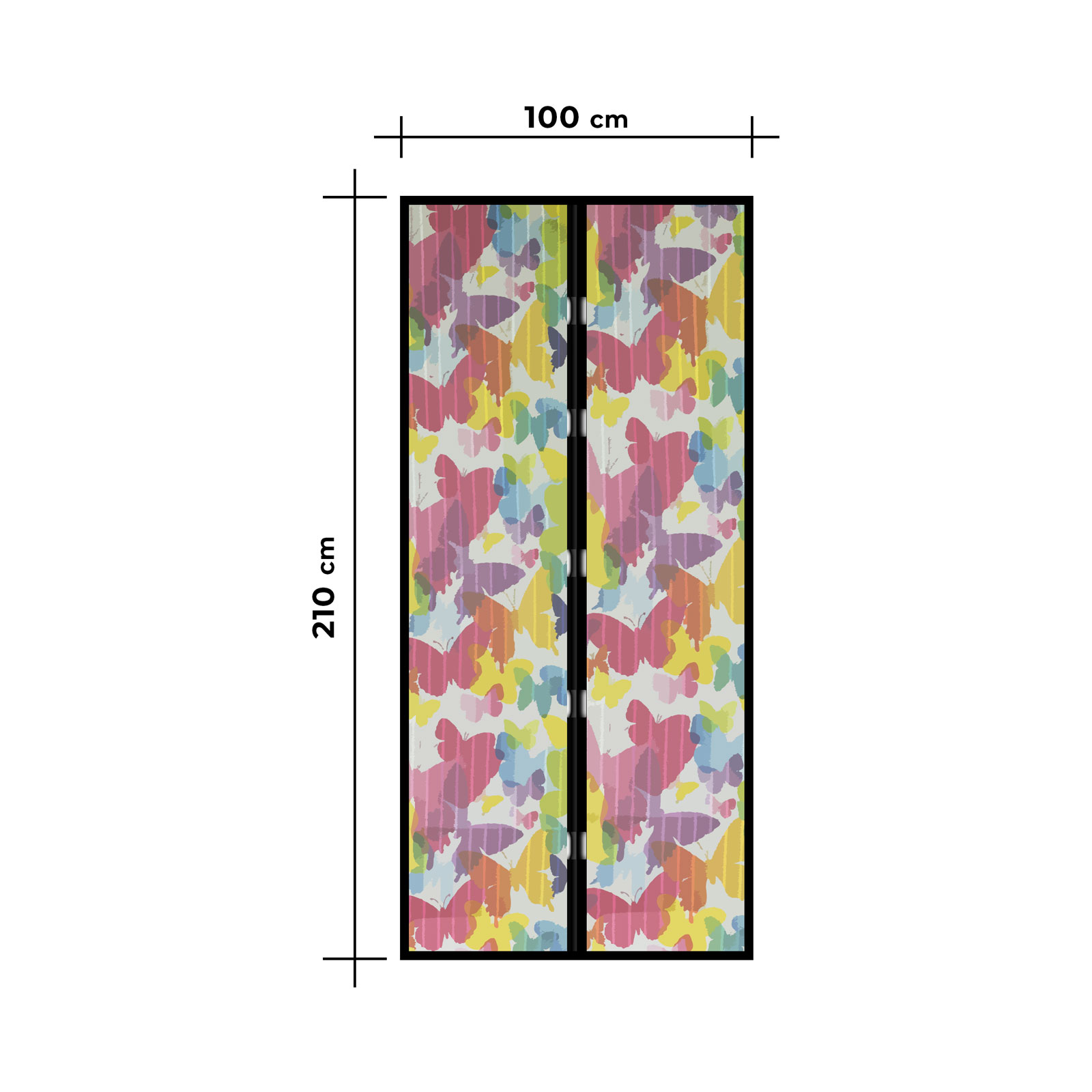 Szúnyogháló függöny ajtóra -mágneses- 100 x 210 cm - színes pillangós thumb