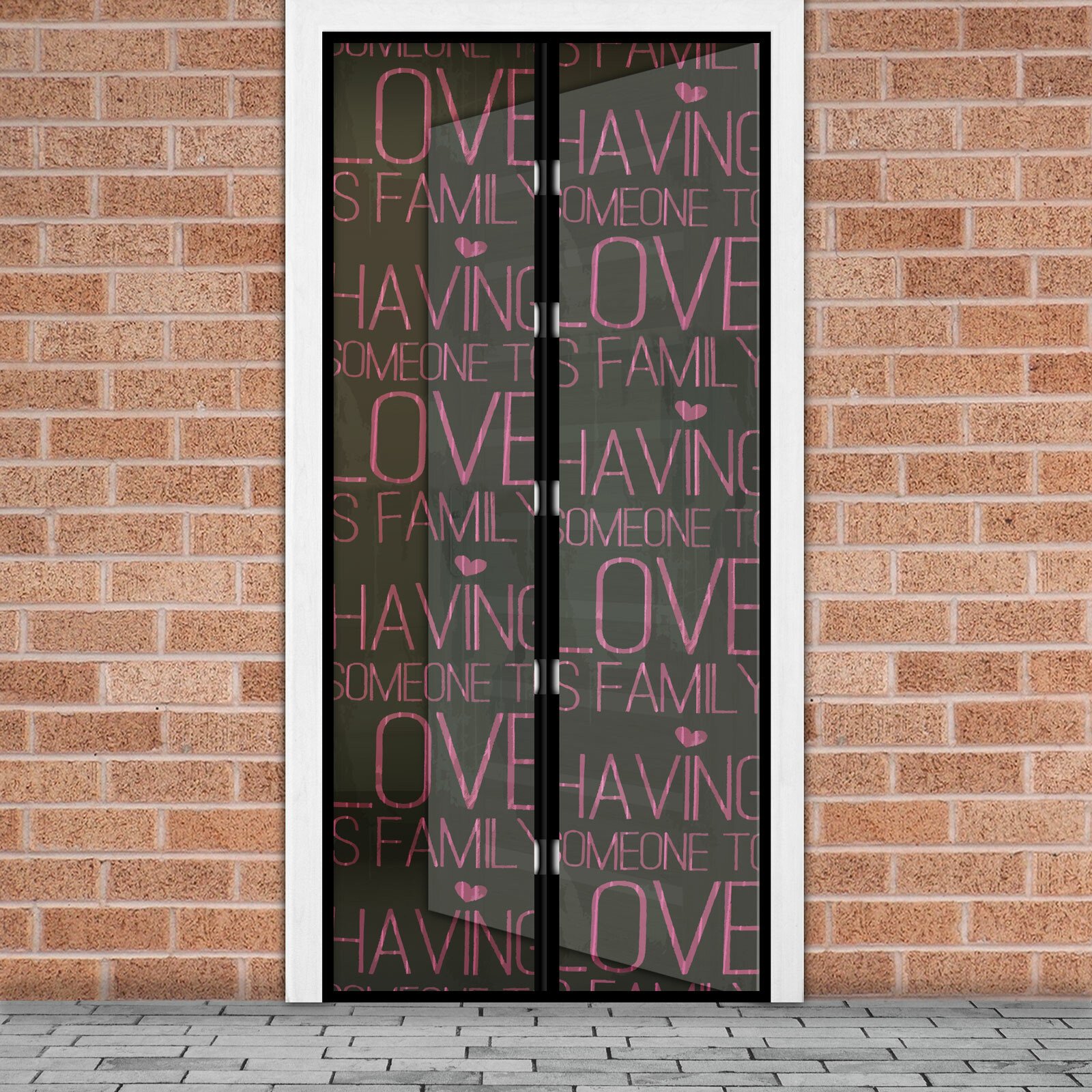 Szúnyogháló függöny ajtóra -mágneses- 100 x 210 cm - "Love" thumb