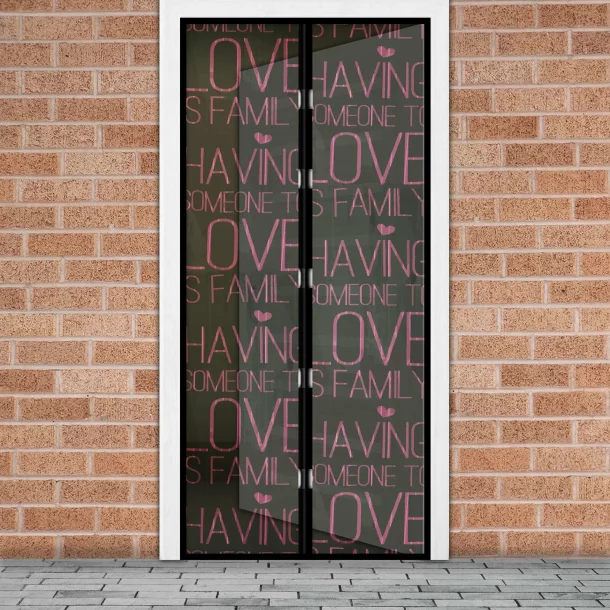 Szúnyogháló függöny ajtóra -mágneses- 100 x 210 cm - &quot;Love&quot;
