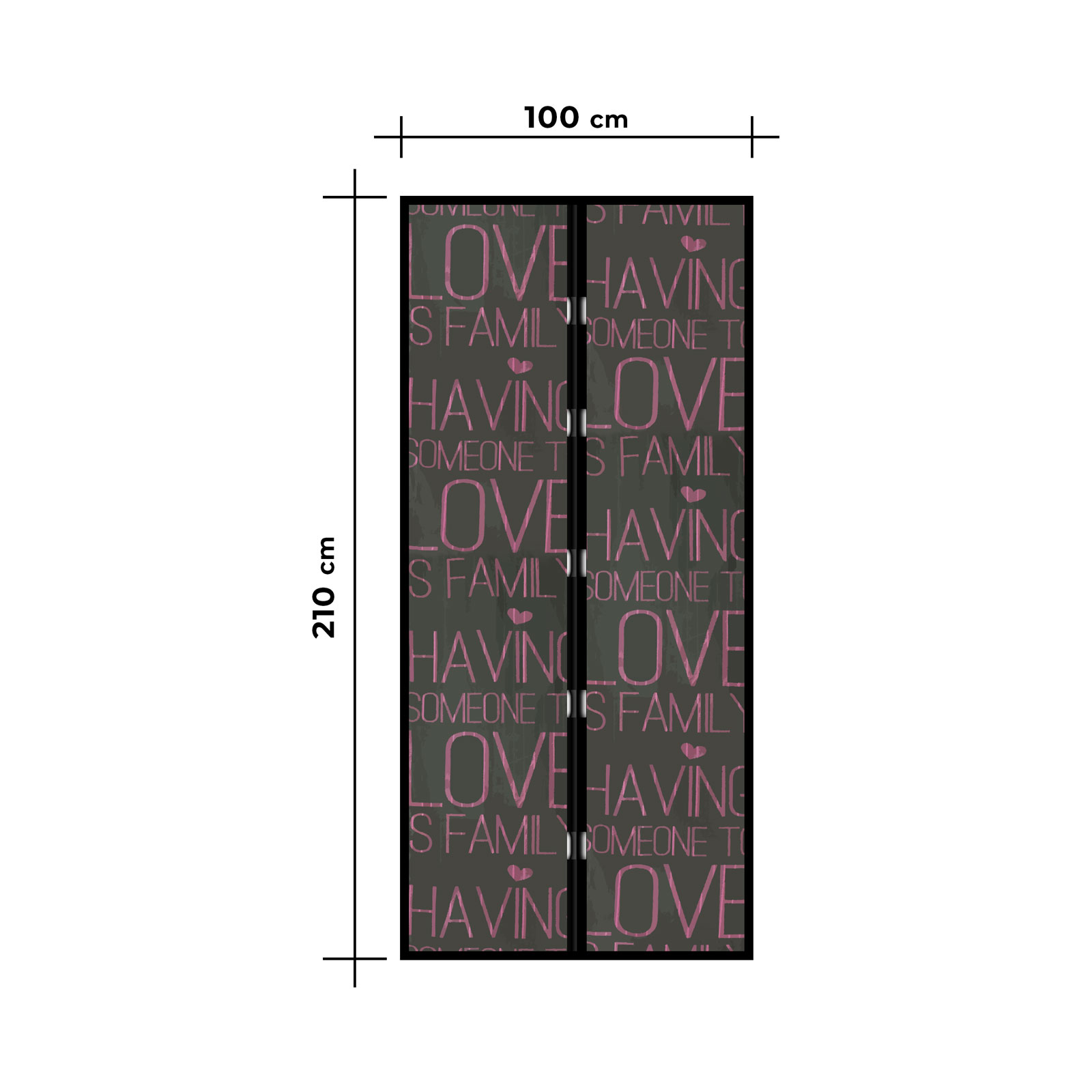 Szúnyogháló függöny ajtóra -mágneses- 100 x 210 cm - "Love" thumb