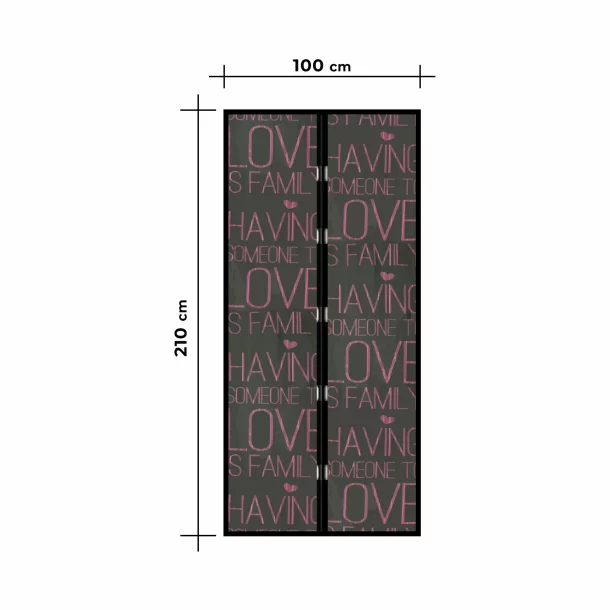 Perdea anti-tantari pt. usi cu inchidere magnetica, 100 x 210 cm - „Love”