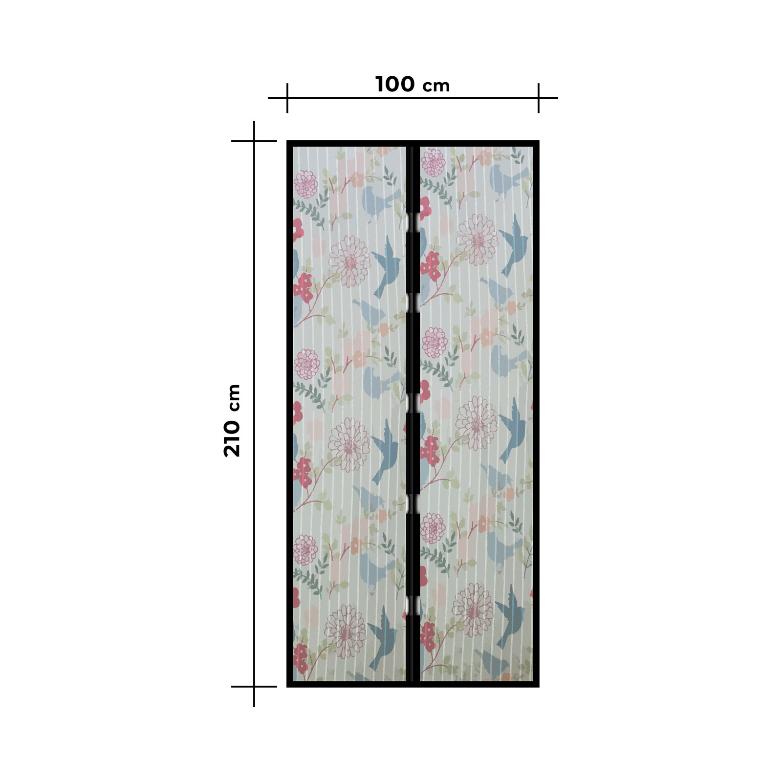 Szúnyogháló függöny ajtóra -mágneses- 100 x 210 cm - madár mintás thumb