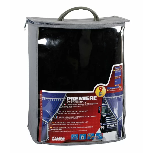 Premiere microfibre truck curtain set - Black