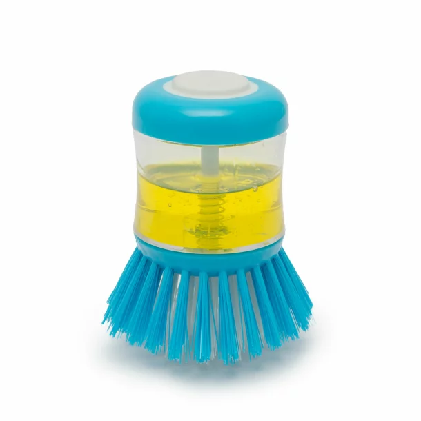 Dishwasher brush with detergnet dispenser - blue