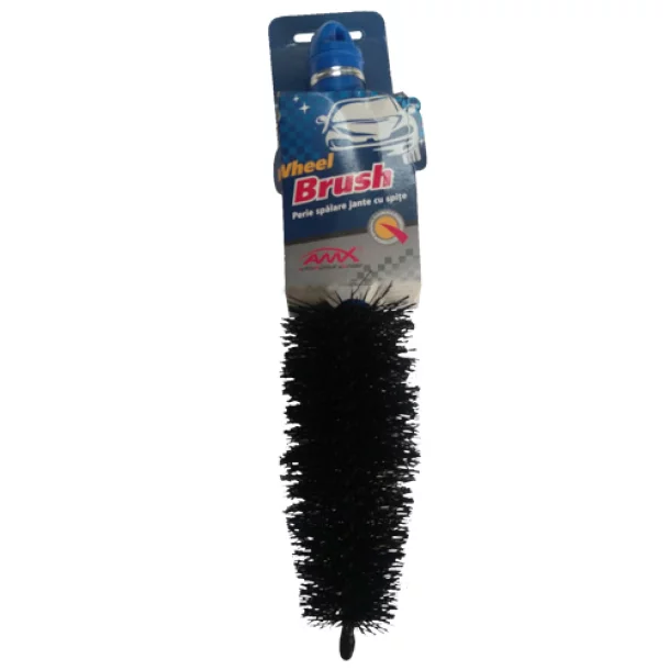 Washing brush for wheels with spokes