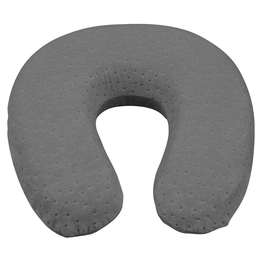 Neck memory pillow for child travel 29x28cm - Grey thumb