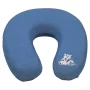 Neck memory pillow for child travel 29x28cm, logo with animals - Blue