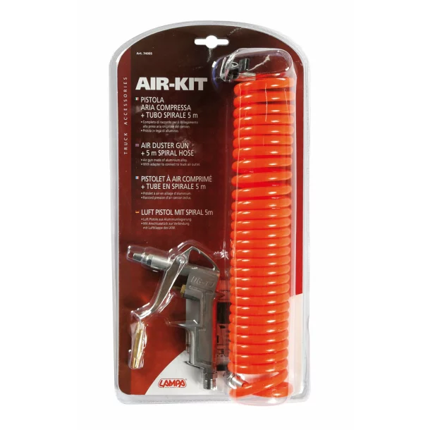 Air duster gun with 5 m spiral hose