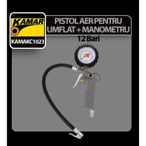 Pistol aer pentru umflat cu manometru Kamar