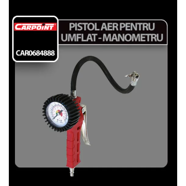 Pistol aer pentru umflat cu manometru profesional Carpoint