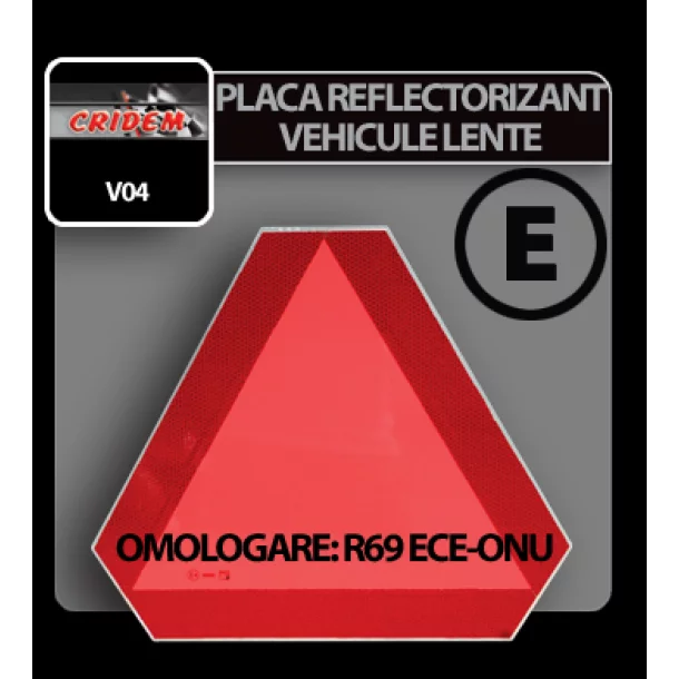 Slow vehicle reflective plate triangle 1pcs