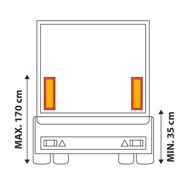Kamar Reflective plates heavy-long vehicles (contour) 2pcs - Yellow/Orange