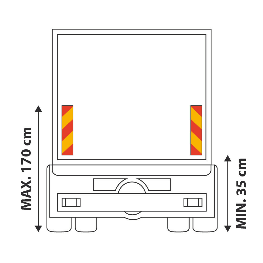Kamar Reflective plates heavy-long vehicles (stripes) 2pcs - Yellow/Orange thumb