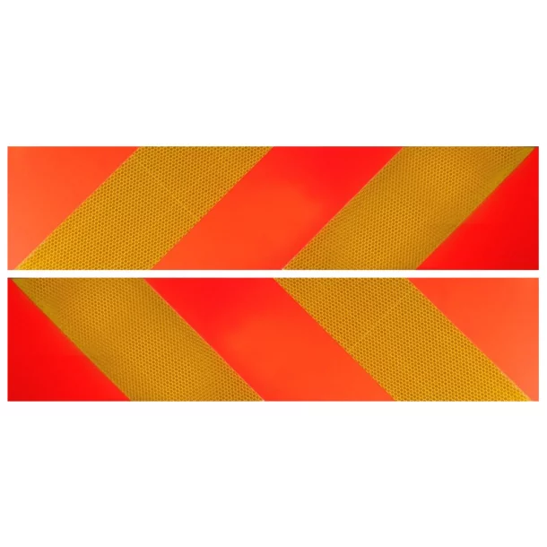 Kamar Reflective plates heavy-long vehicles (stripes) 2pcs - Yellow/Orange