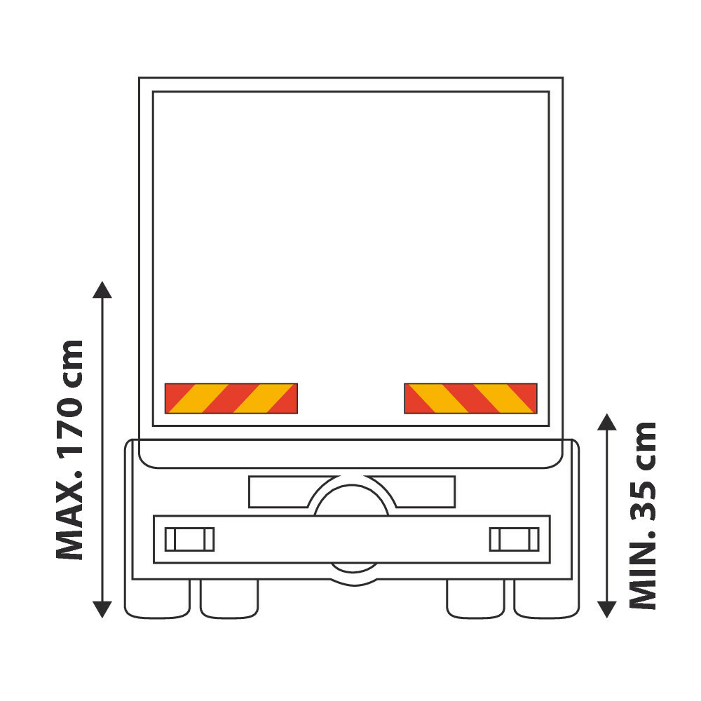 Kamar Reflective plates heavy-long vehicles (stripes) 2pcs - Yellow/Orange thumb
