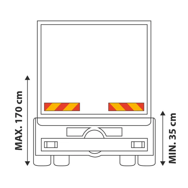 Placi identificare vehicule grele-lungi (dungi) 2buc Kamar - Galben/Portocaliu